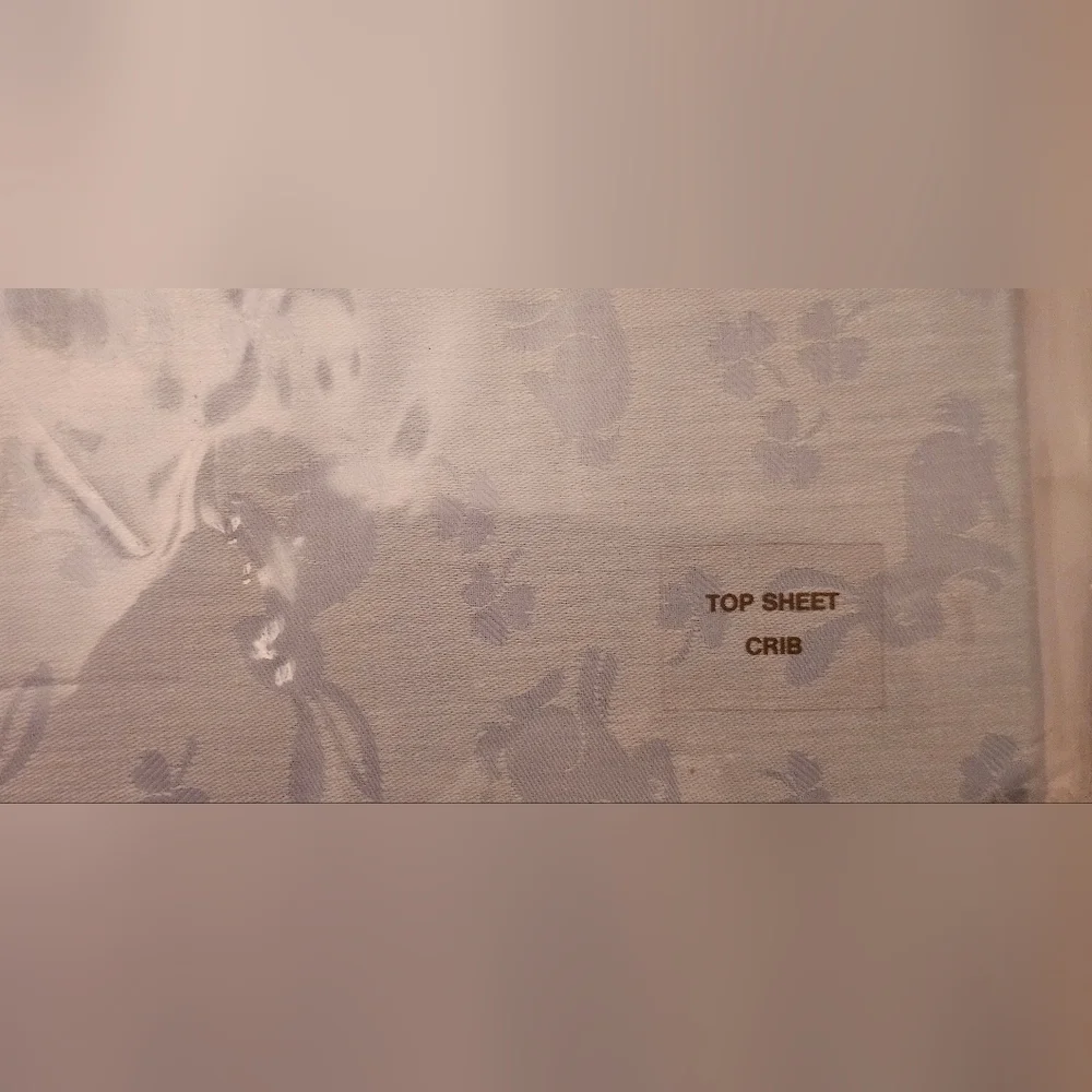 SDH YGLE Natural Fiber Crib Sheet Fitted - Rabbits - 100% Cotton Jacquard Damask